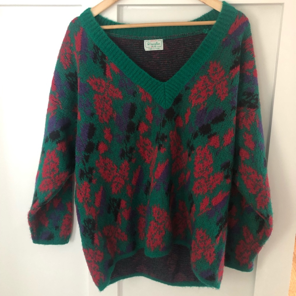 Vintage Benetton mohair V-Neck Sweater